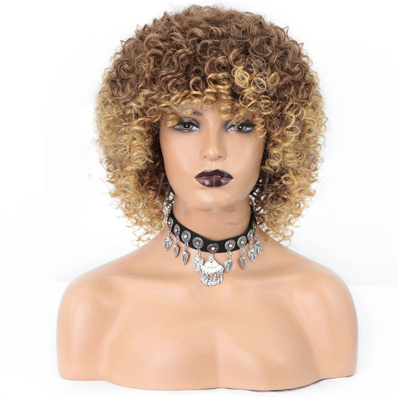 Cross-Border Wigs European And American Fashion African Small Curly Wigs Headgear Wig African Explosive Head Cross-Border Wigs European And American Fashion African Small Curly Wigs Headgear Wig African Explosive Head
